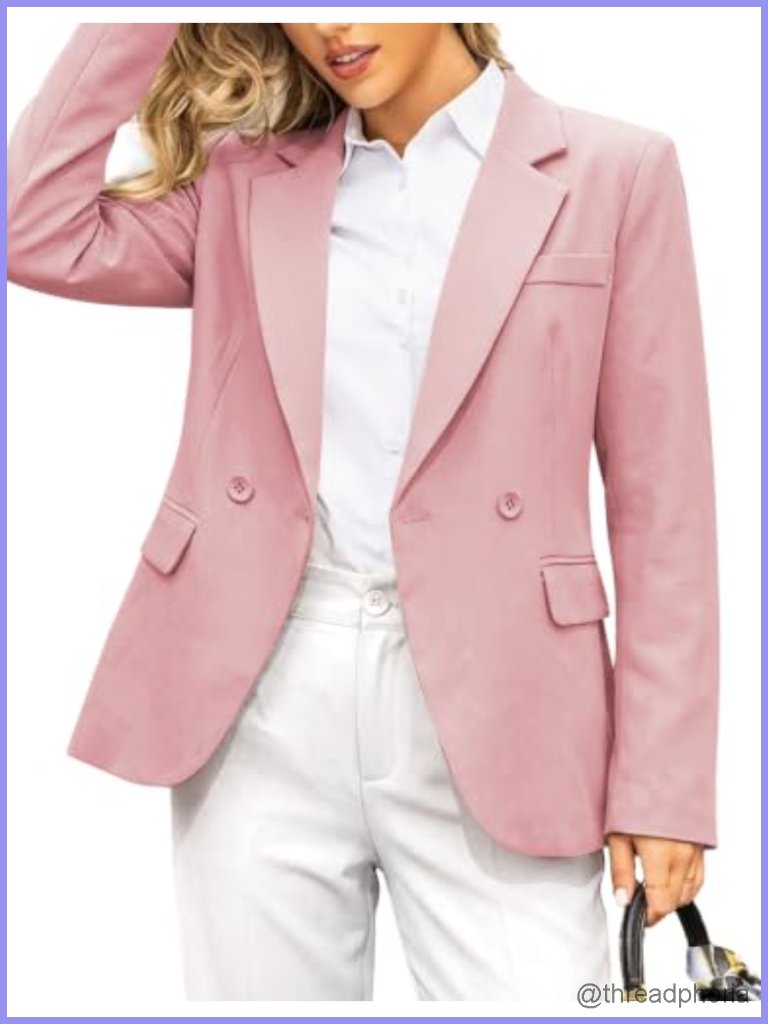 Open Front Long Sleeve Work Blazer Suit Jacket